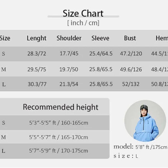 Sailor Pullover Snowboarding Jacket - Ice blue - Picture 5 of 7